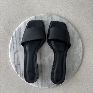 New Black Leather Sandals
